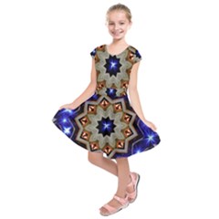 Background Mandala Star Kids  Short Sleeve Dress