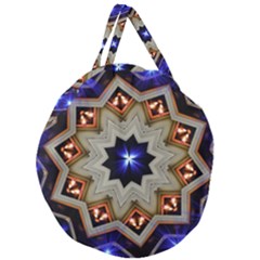 Background Mandala Star Giant Round Zipper Tote by Mariart