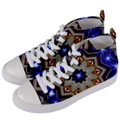 Background Mandala Star Women s Mid-top Canvas Sneakers by Mariart
