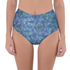 Background Blue Texture Reversible High-waist Bikini Bottoms