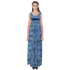 Background Blue Texture Empire Waist Maxi Dress