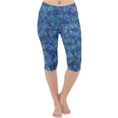 Background Blue Texture Lightweight Velour Cropped Yoga Leggings by Alisyart