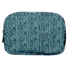 Knitted Wool Blue Make Up Pouch (small) by snowwhitegirl