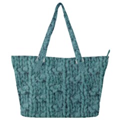 Knitted Wool Blue Full Print Shoulder Bag by snowwhitegirl