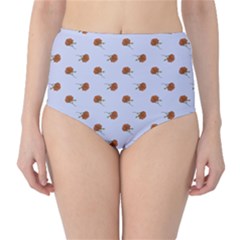 Peach Rose Blue Classic High-waist Bikini Bottoms by snowwhitegirl