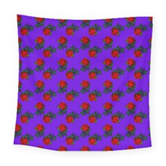 Red Roses Blue Purple Square Tapestry (large) by snowwhitegirl