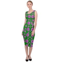 Bloom In Peace And Love Sleeveless Pencil Dress by pepitasart