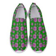 Bloom In Peace And Love Women s Slip On Sneakers by pepitasart