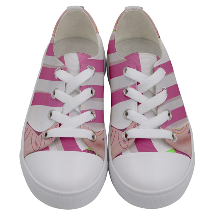 Easter Egg Colorful Spring Color Kids  Low Top Canvas Sneakers