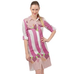 Easter Egg Colorful Spring Color Long Sleeve Mini Shirt Dress by Simbadda