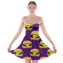 Burger Pattern Strapless Bra Top Dress by bloomingvinedesign