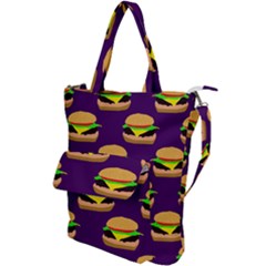Burger Pattern Shoulder Tote Bag by bloomingvinedesign