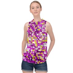 Funky Sequins High Neck Satin Top by essentialimage