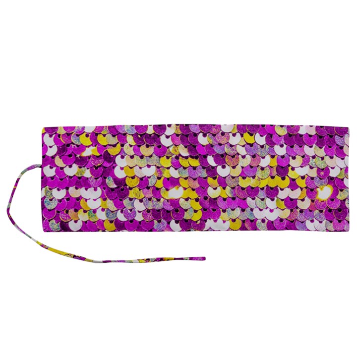 Funky Sequins Roll Up Canvas Pencil Holder (M)