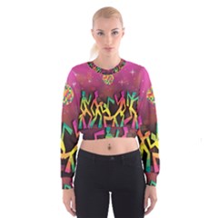 Dancing Colorful Disco Cropped Sweatshirt by Bajindul