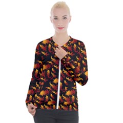 Abstract Flames Pattern Casual Zip Up Jacket by bloomingvinedesign