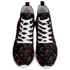 Strawberries Pattern Men s Lightweight High Top Sneakers by bloomingvinedesign
