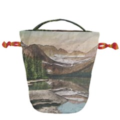 Glacier National Park Scenic View Drawstring Bucket Bag by Sudhe