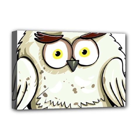 Owl Bird Eyes Cartoon Good Deluxe Canvas 18  X 12  (stretched)