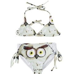 Owl Bird Eyes Cartoon Good Kids  Classic Bikini Set by Sudhe