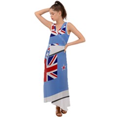 Waving Proposed Flag Of The Ross Dependency V-neck Chiffon Maxi Dress by abbeyz71