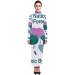 National Forest Scenic Byway Highway Marker Turtleneck Maxi Dress