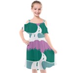 National Forest Scenic Byway Highway Marker Kids  Cut Out Shoulders Chiffon Dress