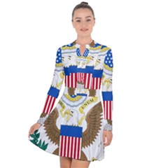 Greater Coat Of Arms Of The United States Long Sleeve Panel Dress by abbeyz71