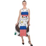 Greater Coat of Arms of the United States Midi Tie-Back Chiffon Dress