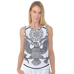 Black & White Great Seal Of The United States - Obverse  Women s Basketball Tank Top by abbeyz71