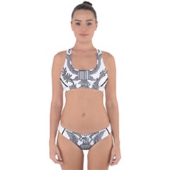 Black & White Great Seal Of The United States - Obverse  Cross Back Hipster Bikini Set by abbeyz71