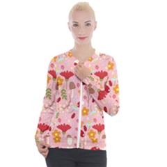 Floral Surface Pattern Design Casual Zip Up Jacket by Sudhe