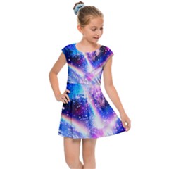 Crystal Wave Pattern Design Kids  Cap Sleeve Dress by Sudhe