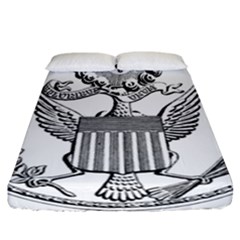 Black & White Great Seal Of The United States - Obverse, 1782 Fitted Sheet (california King Size) by abbeyz71