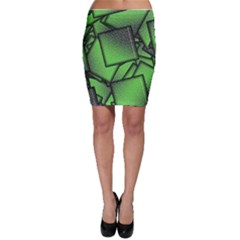 Binary Digitization Null Green Bodycon Skirt