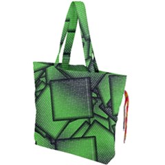 Binary Digitization Null Green Drawstring Tote Bag