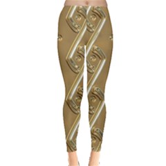 Gold Background 3d Leggings  by Mariart