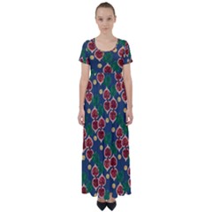 Figs And Monstera  High Waist Short Sleeve Maxi Dress by VeataAtticus