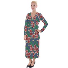 Figs And Monstera  Velvet Maxi Wrap Dress by VeataAtticus