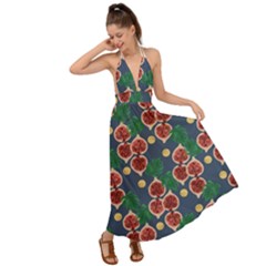 Figs And Monstera  Backless Maxi Beach Dress by VeataAtticus