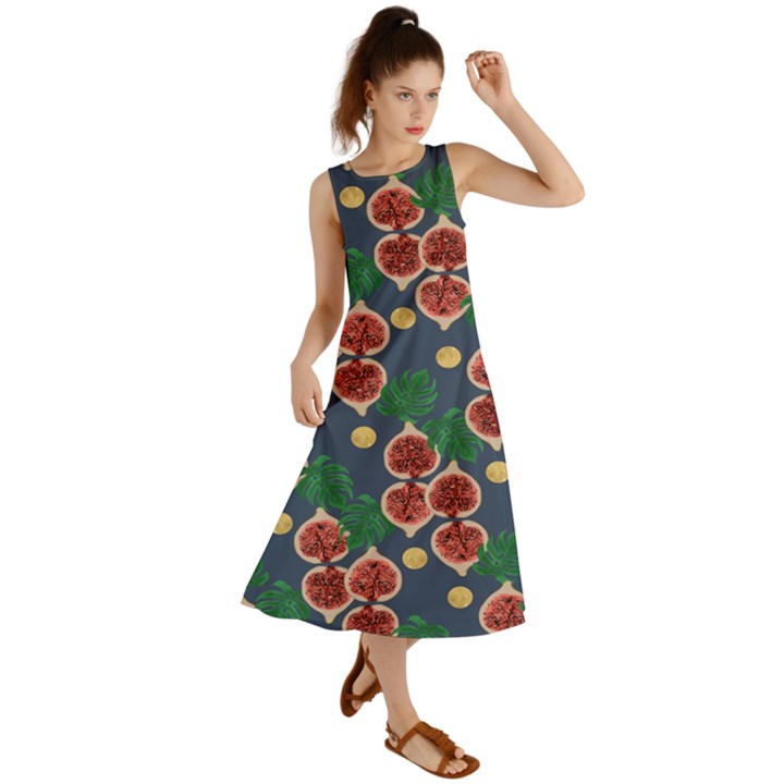Figs and Monstera  Summer Maxi Dress