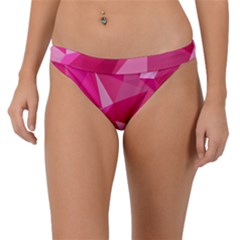Abstract Pink Triangles Band Bikini Bottom by retrotoomoderndesigns