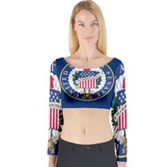 Flag Of The United States Senate Long Sleeve Crop Top by abbeyz71