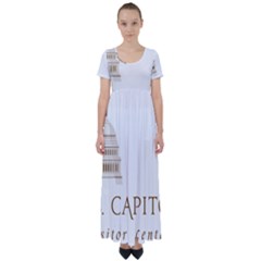 Logo Of U S  Capitol Visitor Center High Waist Short Sleeve Maxi Dress by abbeyz71