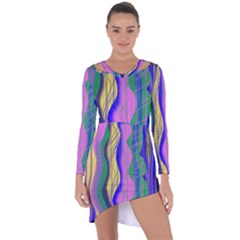 Wavy Scribble Abstract Asymmetric Cut-out Shift Dress by bloomingvinedesign