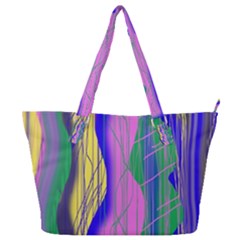 Wavy Scribble Abstract Full Print Shoulder Bag by bloomingvinedesign