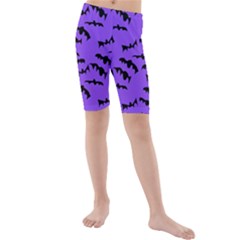 Bats Pattern Kids  Mid Length Swim Shorts by bloomingvinedesign