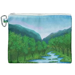 Landscape Nature Art Trees Water Canvas Cosmetic Bag (xxl) by Simbadda