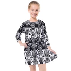 Bw 3 Kids  Quarter Sleeve Shirt Dress by ArtworkByPatrick