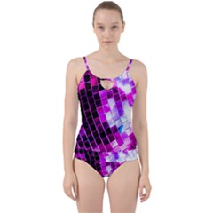 Purple Disco Ball Cut Out Top Tankini Set by essentialimage